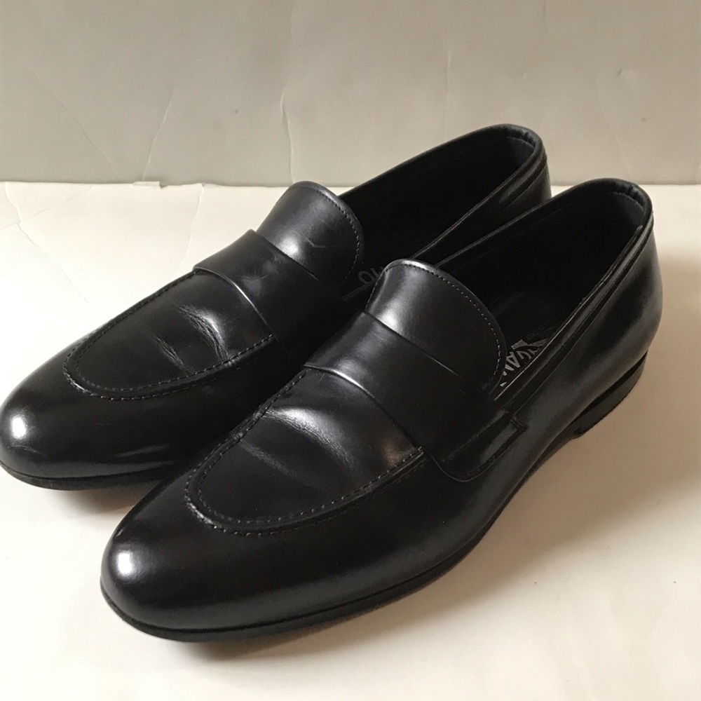 Salvatore Ferragamo Black Loafers Mens Size 9